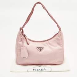 Pre Owned Prada Re-Edition 2000 Pink Nylon Shoulder Bag