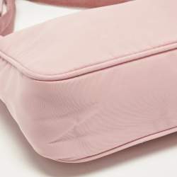 Pre Owned Prada Re-Edition 2000 Pink Nylon Shoulder Bag