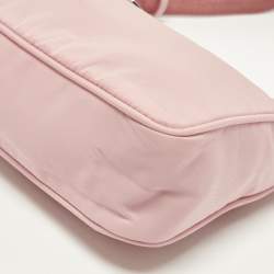 Pre Owned Prada Re-Edition 2000 Pink Nylon Shoulder Bag