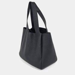 Pre Owned Prada Black Leather Vitello Dino Soft Tote Bag