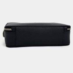 Pre Owned Prada Black Leather Saffiano Travel Crossbody Bag