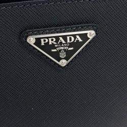 Pre Owned Prada Black Leather Saffiano Travel Crossbody Bag