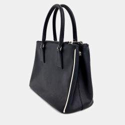 Pre Owned Prada Black Leather Saffiano tote and shoulder bag