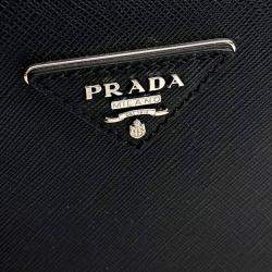 Pre Owned Prada Black Leather Saffiano tote and shoulder bag
