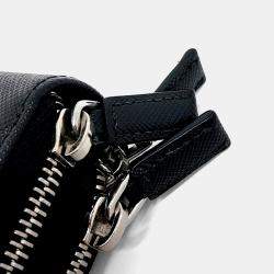 Pre Owned Prada Black Leather Saffiano Phone Case and Crossbody Bag