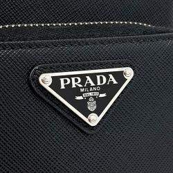 Pre Owned Prada Black Leather Saffiano Phone Case and Crossbody Bag