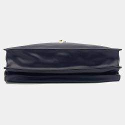 Pre Owned Prada Black Leather Soft Sound Charm Shoulder Bag Large