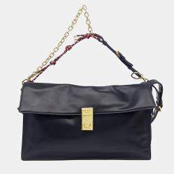 Pre Owned حقيبة كتف كبيرة برادا سحر ناعم جلد أسود