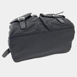 Pre Owned Prada Black Re-Nylon Two-Pocket Backpack