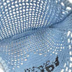 Pre Owned Prada Sky Blue Raffia Shoulder Bag