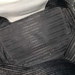 Pre Owned Prada Grey Leather Saffiano Bucket Tote and Crossbody Bag