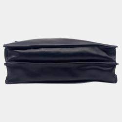 Pre Owned Prada Black Leather Soft Sound Charm Shoulder Bag Large