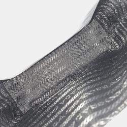 Pre Owned Prada Blue Leather Small Brushed Tote Bag