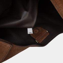 Pre Owned Prada Brown Large Suede Shoulder Bag