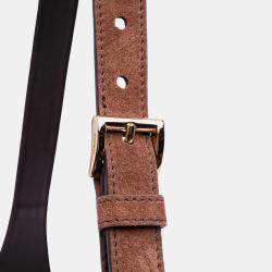 Pre Owned Prada Brown Large Suede Shoulder Bag