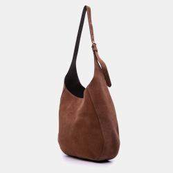 Pre Owned Prada Brown Large Suede Shoulder Bag