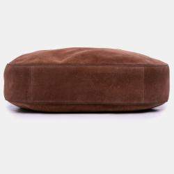 Pre Owned Prada Brown Large Suede Shoulder Bag