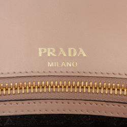 Pre Owned Prada Brown Saffiano Pattina Chain Crossbody