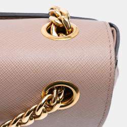 Pre Owned Prada Brown Saffiano Pattina Chain Crossbody