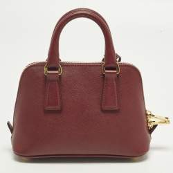 مملوكة مسبقًا Prada Promenade Mini Red Saffiano Lux Leather Satchel