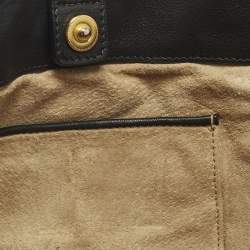 Pre Owned Prada Black Leather Snap Tote