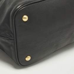 Pre Owned Prada Black Leather Snap Tote