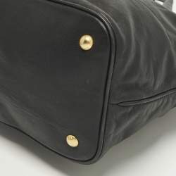 Pre Owned Prada Black Leather Snap Tote