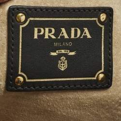 Pre Owned Prada Black Leather Snap Tote