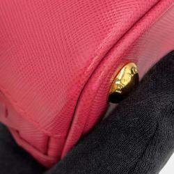 Pre Owned Prada Saffiano Leather 2-Way Mini Handbag Pink Leather