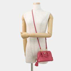 Pre Owned Prada Saffiano Leather 2-Way Mini Handbag Pink Leather
