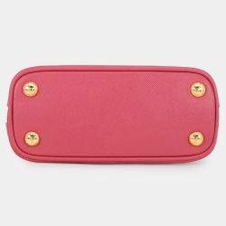 Pre Owned Prada Saffiano Leather 2-Way Mini Handbag Pink Leather