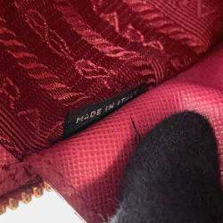 Pre Owned Prada Saffiano Leather 2-Way Mini Handbag Pink Leather