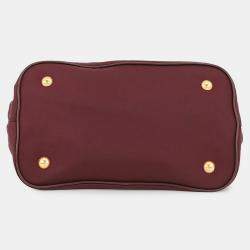 Pre Owned Prada Tessuto Soft Handbag Bordeaux Nylon Leather