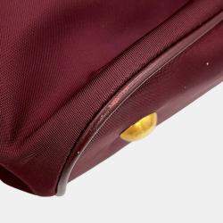Pre Owned Prada Tessuto Soft Handbag Bordeaux Nylon Leather