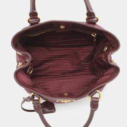 Pre Owned Prada Tessuto Soft Handbag Bordeaux Nylon Leather