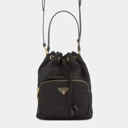 Pre Owned Prada Duet Bucket Re-Nylon Black Nylon