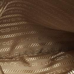 Pre Owned Prada Re-Edition 2000 Double Zip Beige Nylon and Saffiano Leather Crossbody Bag