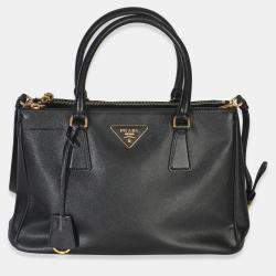 مملوكة مسبقًا Prada Black Saffiano Small Galleria Double Zip Tote