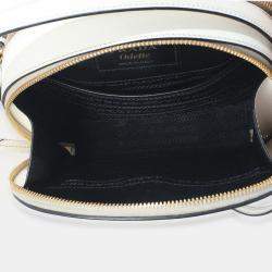 Pre Owned Prada White Saffiano Small Odette Top Handle Bag