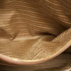 Pre Owned Prada Double Zip Large Blush Pink Saffiano Lux Leather Tote