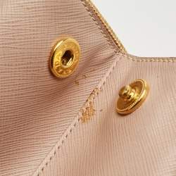 Pre Owned Prada Double Zip Large Blush Pink Saffiano Lux Leather Tote