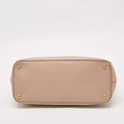 Pre Owned Prada Double Zip Large Blush Pink Saffiano Lux Leather Tote