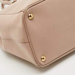 Pre Owned Prada Double Zip Large Blush Pink Saffiano Lux Leather Tote