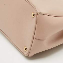 Pre Owned Prada Double Zip Large Blush Pink Saffiano Lux Leather Tote