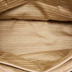 Pre Owned Prada Double Zip Large Blush Pink Saffiano Lux Leather Tote