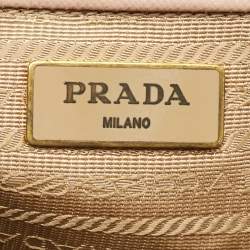 Pre Owned Prada Double Zip Large Blush Pink Saffiano Lux Leather Tote