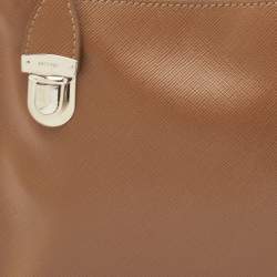 مملوكة مسبقًا Prada Brown Saffiano Leather Top Zip Shoulder Bag
