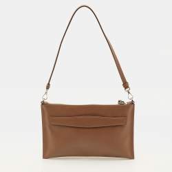 مملوكة مسبقًا Prada Brown Saffiano Leather Top Zip Shoulder Bag