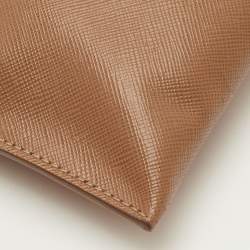 مملوكة مسبقًا Prada Brown Saffiano Leather Top Zip Shoulder Bag