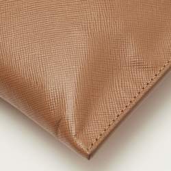 مملوكة مسبقًا Prada Brown Saffiano Leather Top Zip Shoulder Bag